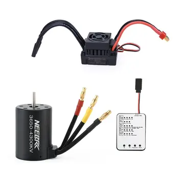 

Waterproof 3650 3100KV 3900KV 4300KV 5200KV Brushless Motor with 60A ESC w/ Program Card Combo for 1/10 RC Car Truck Toy