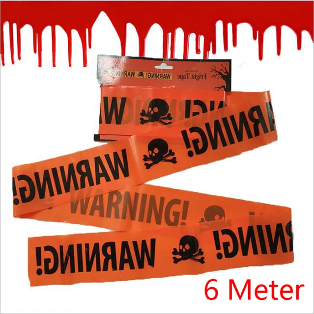 6Mx8CM Halloween Warning Tape Signs Halloween Props Danger Warning Line New Isolation Belt Sign Halloween Home Garden Decoration 1