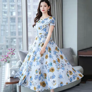

Women Dress Lady Holiday Summer Midi Sundress Fashion Party Plus Size Cocktail Evening Floral Print