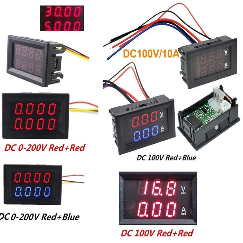 

Mini Digital Voltmeter Ammeter DC 100V 10A Panel Amp Volt Voltage Current Meter Tester Detector 0.28" Digital Tube Auto Car
