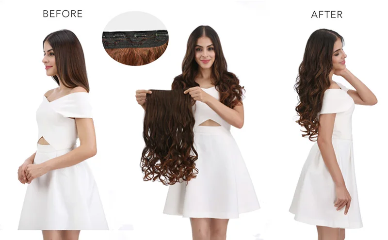 5 clip-in extensões de cabelo longo em