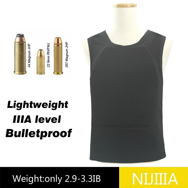 Bulletproof Vest Lightweight IIIA level Ultra-comfortable Concealed Hidden Inside Wear Soft Anti-Bullet T shirt Work Clothes |