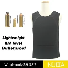 

Bulletproof Vest Lightweight IIIA level Ultra-comfortable Concealed Hidden Inside Wear Soft Anti-Bullet T shirt Work Clothes