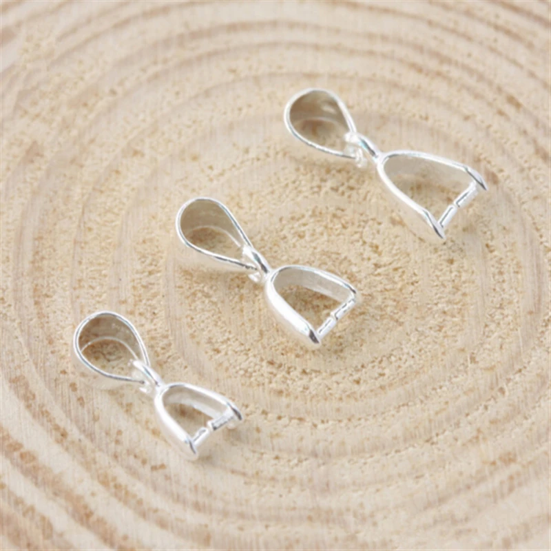 free shipping 50PCS SizeS/M/L 925 Sterling Silver Findings Bail