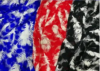 

150cm * 100cm Four-Sided Large Elastic Contrasting Color Feather Dot Flower Mesh Lace Fabric Dress Dress DIY Fabric