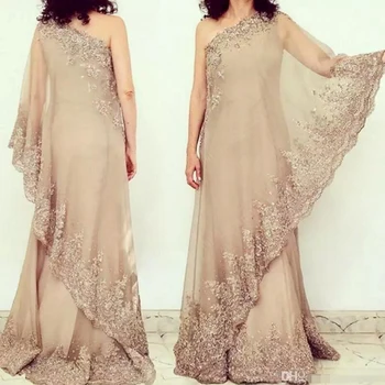 

Modest Champagne Mother of the Bride Dresses With Long Jacket Full length Wedding Guest Dresses Formal Gown vestido 2020