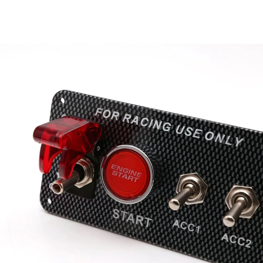 Car Triple Conversion Combination Switch Carbon Fiber Panel Switch Rocker Type One Button Start