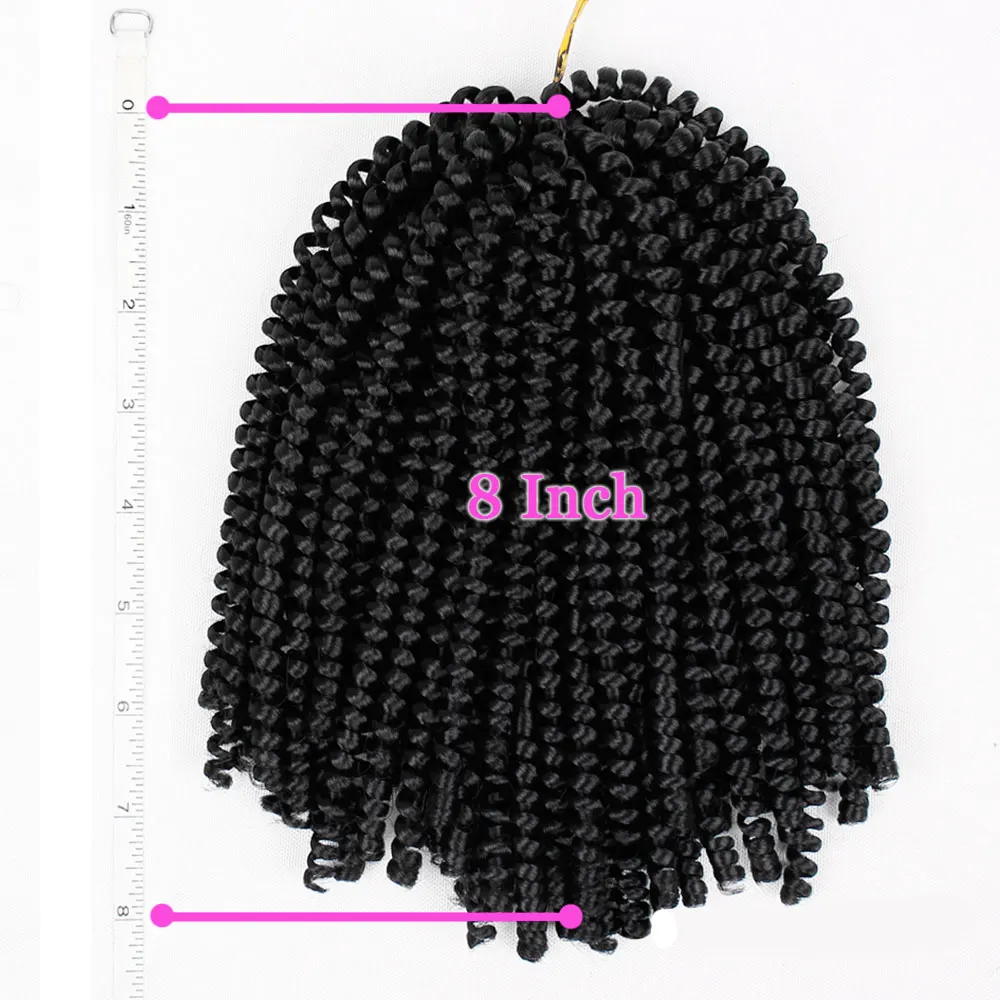 MODERN QUEEN 8Inch Ombre Spring Twist Hair Crochet Braids Bomb Twist Synthetic Pre-Twist Crochet Hair Extensions For Women Party