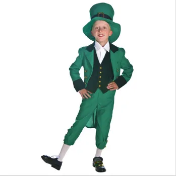 

Children`s St Patrick's Day Leprechaun Costume For Boys Irish Exotic Outfit Green Costume Irish Carnival Cosplay Costume For Kid