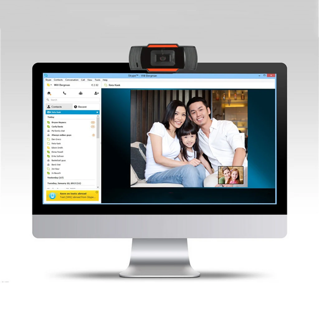 Rotatable HD Webcam PC Mini USB 2.0 Camera 12.0M Pixels Video Recording Optical lens high precision and no distorted pictures