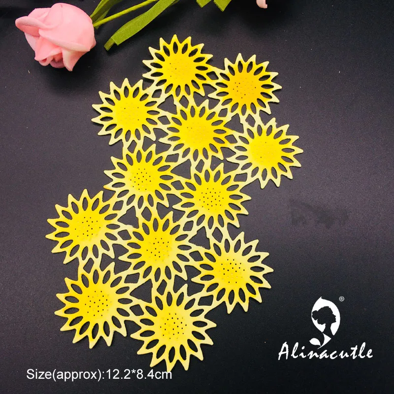 Заготовки из металла для резки подсолнечника фон альбом для скрапбукинга бумага ручной работы трафарет для открыток перфорирующий резак Die Alinacutle