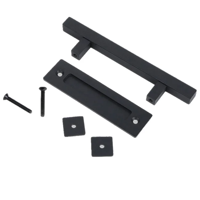 

2019 New Heavy Duty Cast Iron Thick Square Pull And Flush Door Handle Kit Barn Sliding Double-Sided