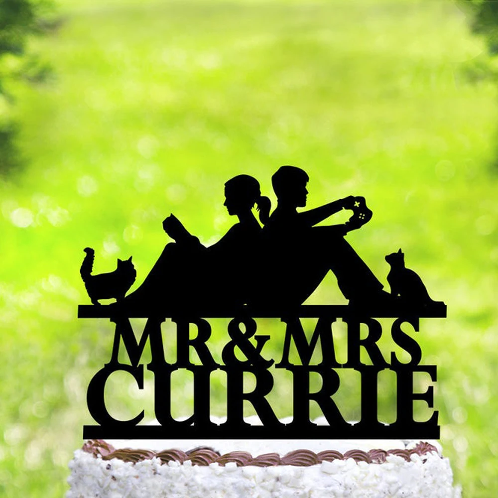 Custom Couple Reading Bride and Groom Wedding Cake Topper, Personalized  Wedding Gamer cake topper, Gaming Video Cake Topper|Cake Decorating  Supplies| - AliExpress