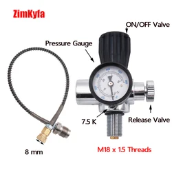 Jubilee PCP Scuba Charging Valve Air Filling Station Refill Adapter with 400bar 6000psi Gauge with M18x1.5 or 5/8-18UNF Threads