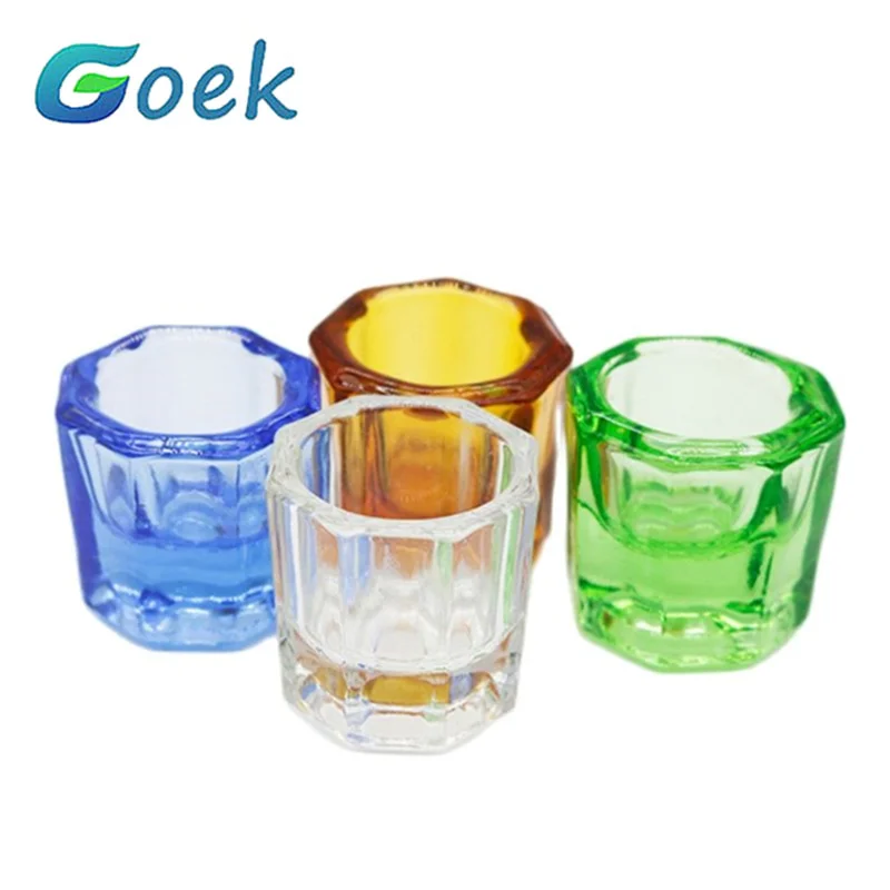 

8pcs/Set Dental Glass Mixing Cups Autoclavable Octagonal Reconcile Cups For Dentistry Laboratory Tools 4 Colors