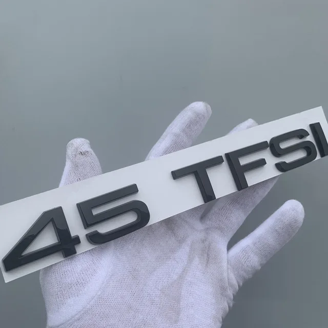 Наклейка на багажник автомобиля для Audi седан внедорожник A4L A5 A6L Q3 Q5 Q7 30TFSI 35TFSI 40TFSI 45TFSI 50TFSI 55TFSI номер буквы эмблема - Цвет: 45TFSI Glossy Black