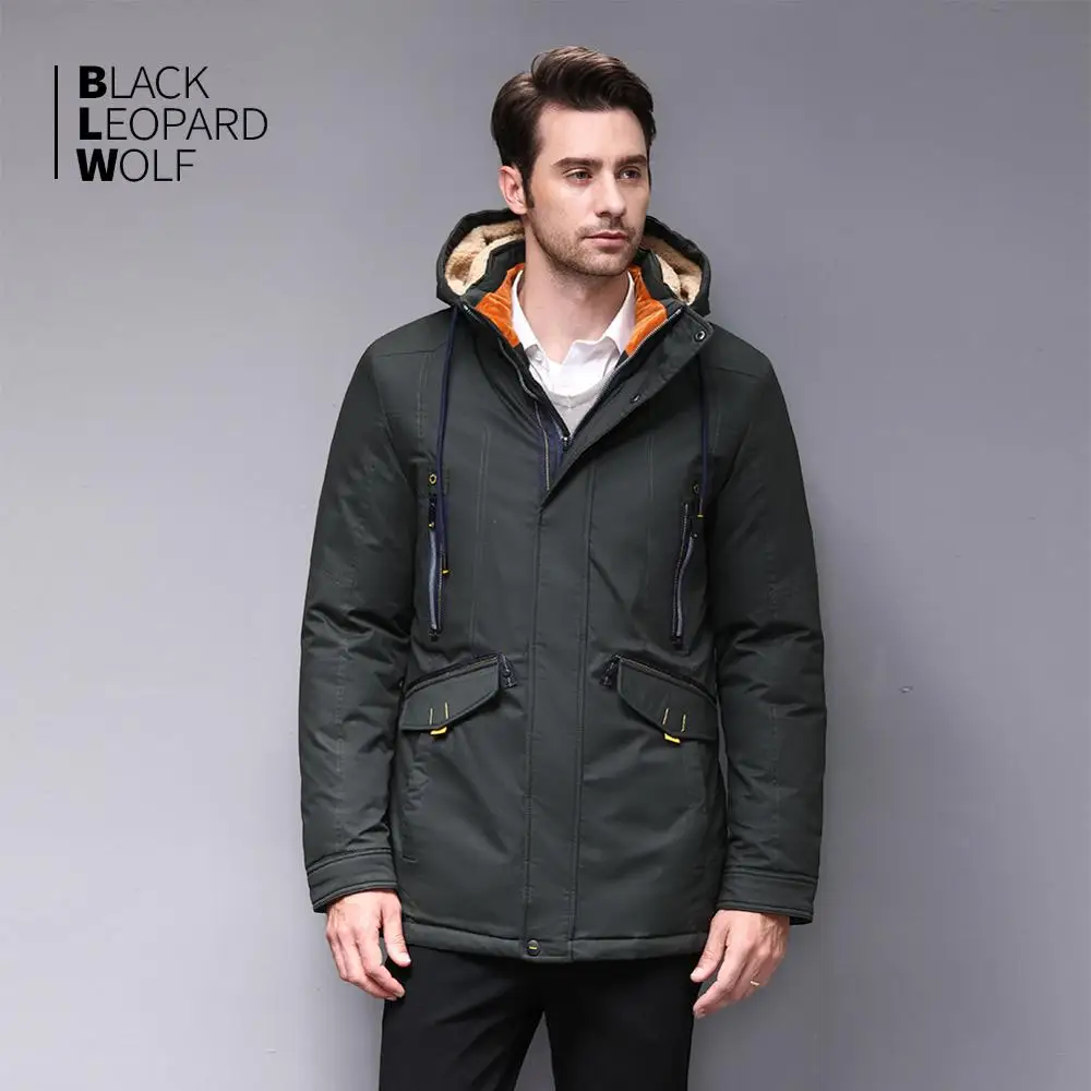 Blackleopardwolf 2019 Новое поступление зимняя мужская куртка с меховым воротником модное