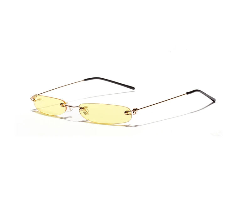 

Personality ultra small box ladies sunglasses trend net red models without border glasses transparent marine color lenses