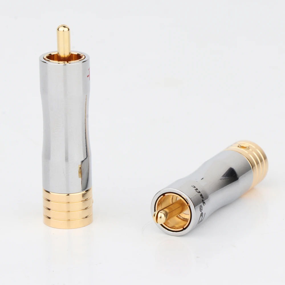 Rca Plug Cabo de Áudio Conector Macho Adaptador Banhado a Ouro Peças R1703 - Image 3