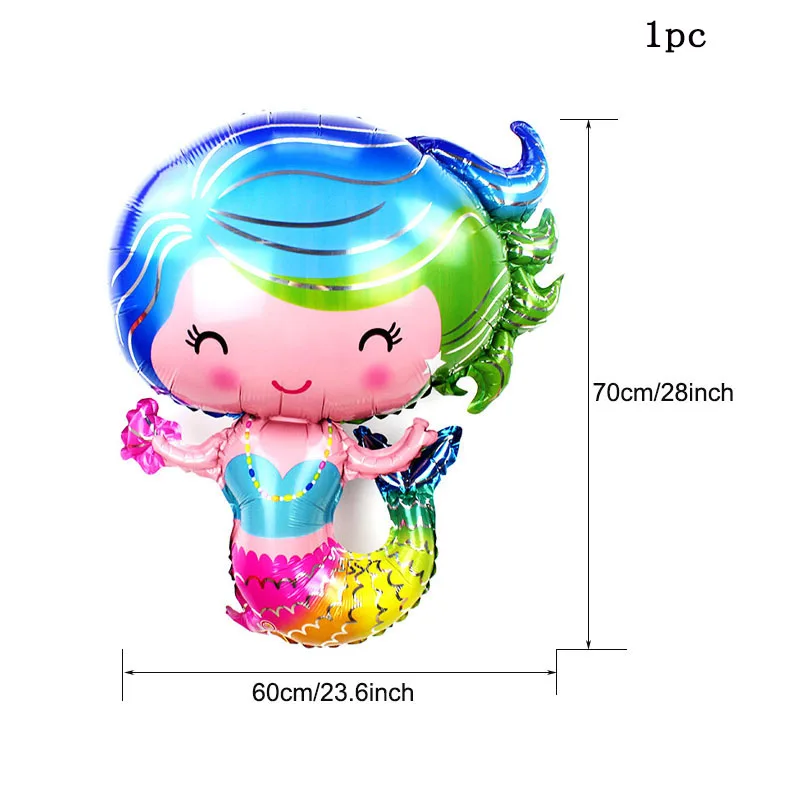 Большой мультфильм Русалка фольга латексные шары Русалочка 30 дюймов номер набор воздушные шары девушка с днем рождения надувные шарики подарок