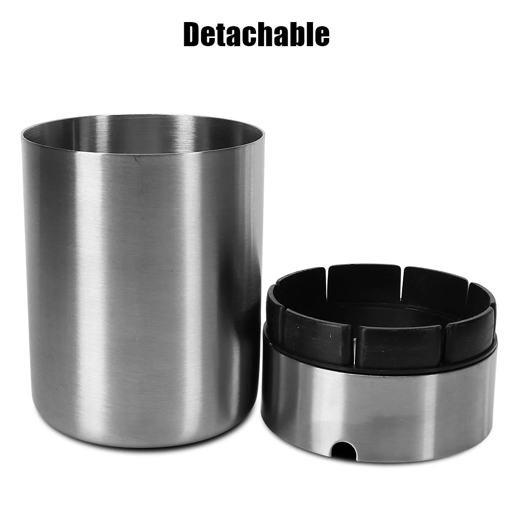 Smoke Tobacco Ash Holder Container Home Decoration Creative With Lid Windproof Detachable Stainless Steel Ashtray Car Ashtray portable ashtray,cigarettes ashtray,silicone ashtray,stainless steel ashtray,metal ashtray,air purifier ashtray,wood ashtray,ceramic ashtray