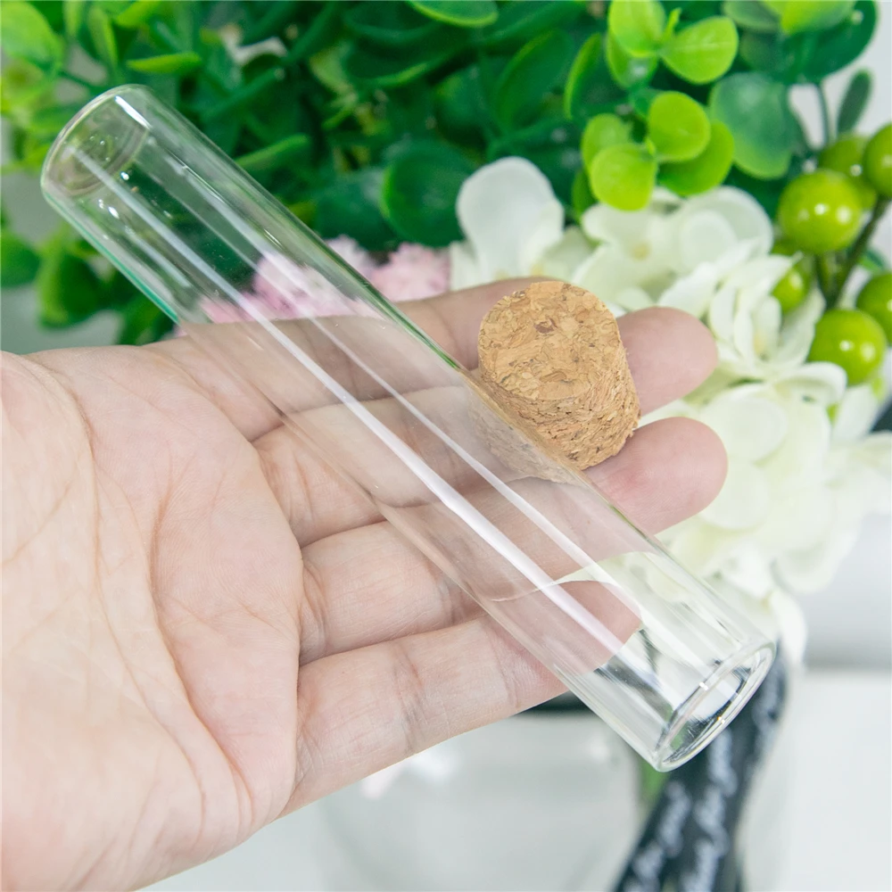 50Pcs 30ml Empty Test Tube Glass Jars Small Clear Mini Container for Make Handicraft Wishing Bottles Cosmetic Refillable Vials | Красота и