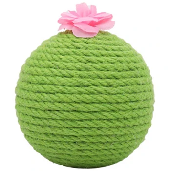 

Cactus Scratching Post with Flower Decor Cat Ball Scratch Board Sisal Rope Ball Climbing Cat Toy
