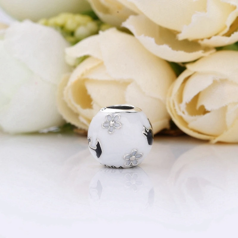 Браслет Pandora с черной эмалью, бусины Disny Mary Poppins, Подвески DIY Pulsera для женщин, роскошные ювелирные аксессуары, подарок