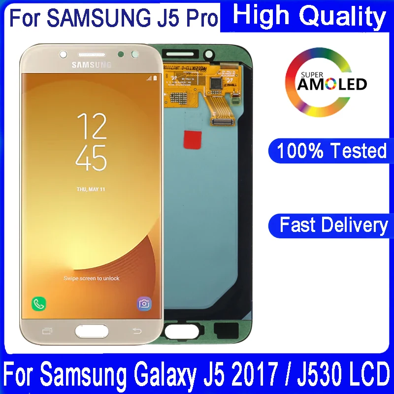 100% оригинал 5 2 &quotJ530 ЖК дисплей для Samsung J5 2017 Pro J530M J530F SM сенсорный экран дигитайзер