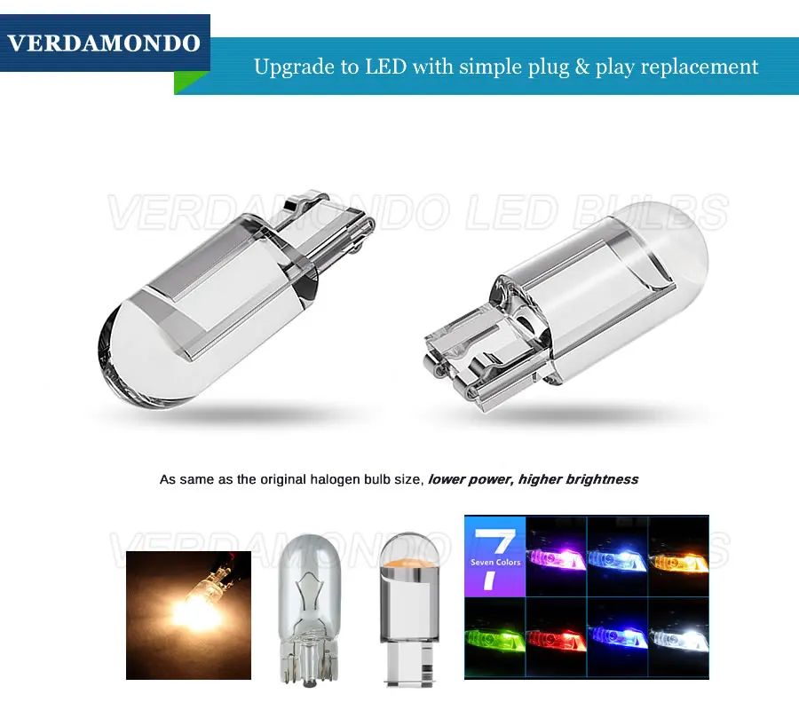 10x T10 W5W ڵ LED  Ÿ  ȣ  ̵ Ŀ ̼ ÷Ʈ    194 168  12V DC
