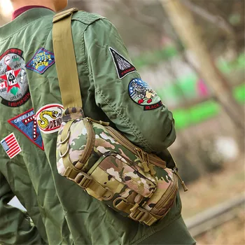

Nylon Cycling Waist Bag Camouflage Military bag outdoor sports chest bag shoulder messenger bag waterproof large capacity pack