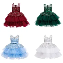 Baby Girl Dress Kids Dress Ruffle Kids Girls Princess Bridesmaid Pageant Gown Birthday Party Wedding Dress 1205