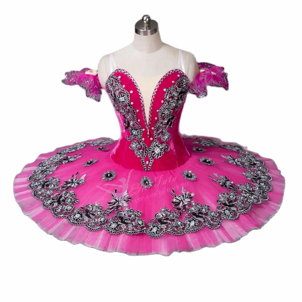 Adults Classical Professional Ballet Tutus Pink Silver Ballerina Performance Ballet Costumes For