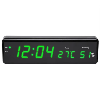 

Electronic Alarm Wall Clock LED LCD Screen Thermometer Hygrometer Temperature Humidity Display Digital Home Supplies