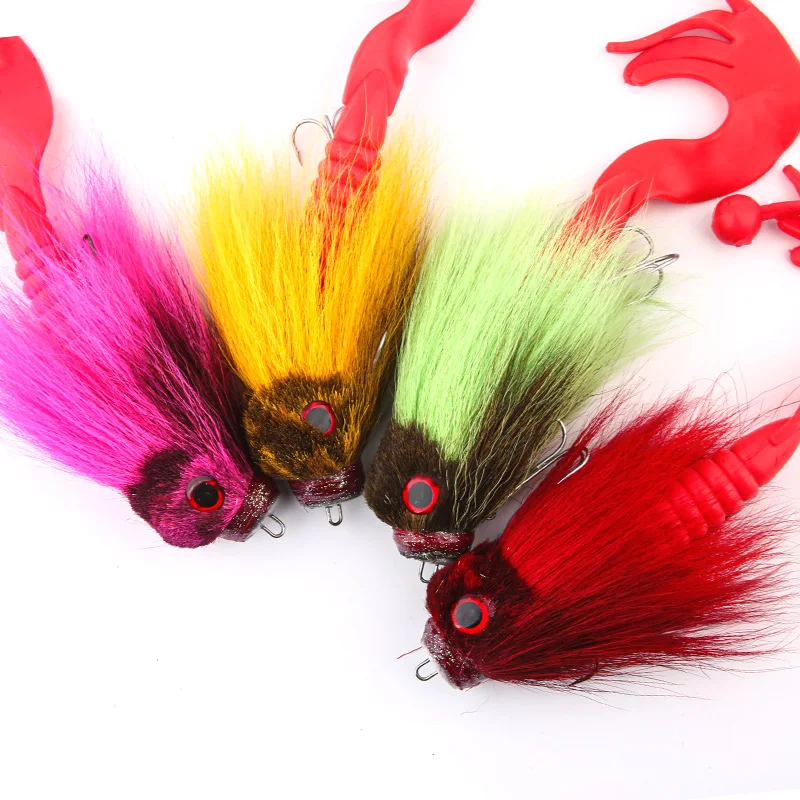 Ardea Big mouse Pike Bait fishing lure 85g Silicone lure 3D Deer Hair Mouse Head Soft Artificial Mouse for Pike Bass winter bait