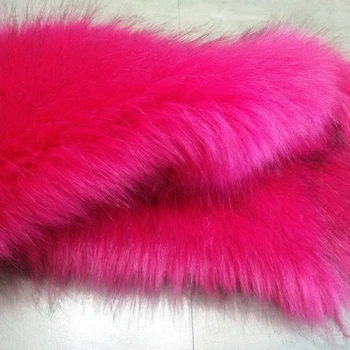 

180CM*10CM Rose Red Long Pile 5cm Thicken Super Soft Artificial Fox Plush Faux Fur Fabric DIY Shoes Coat Collar Vest Pillow Toy