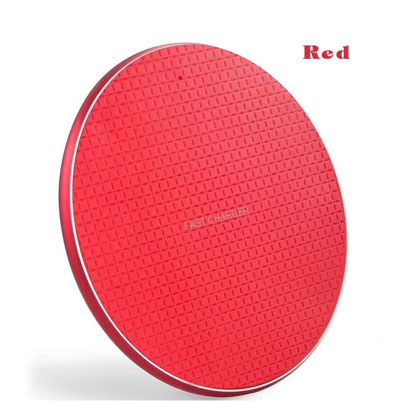 Red Беспроводное зарядное устройство Qi для iPhone 11 pro Xs Max X 8 Plus 10 Вт Быстрая зарядка для samsung Note 9 Note 8 S10 Plus huawei P30 - Цвет: Red