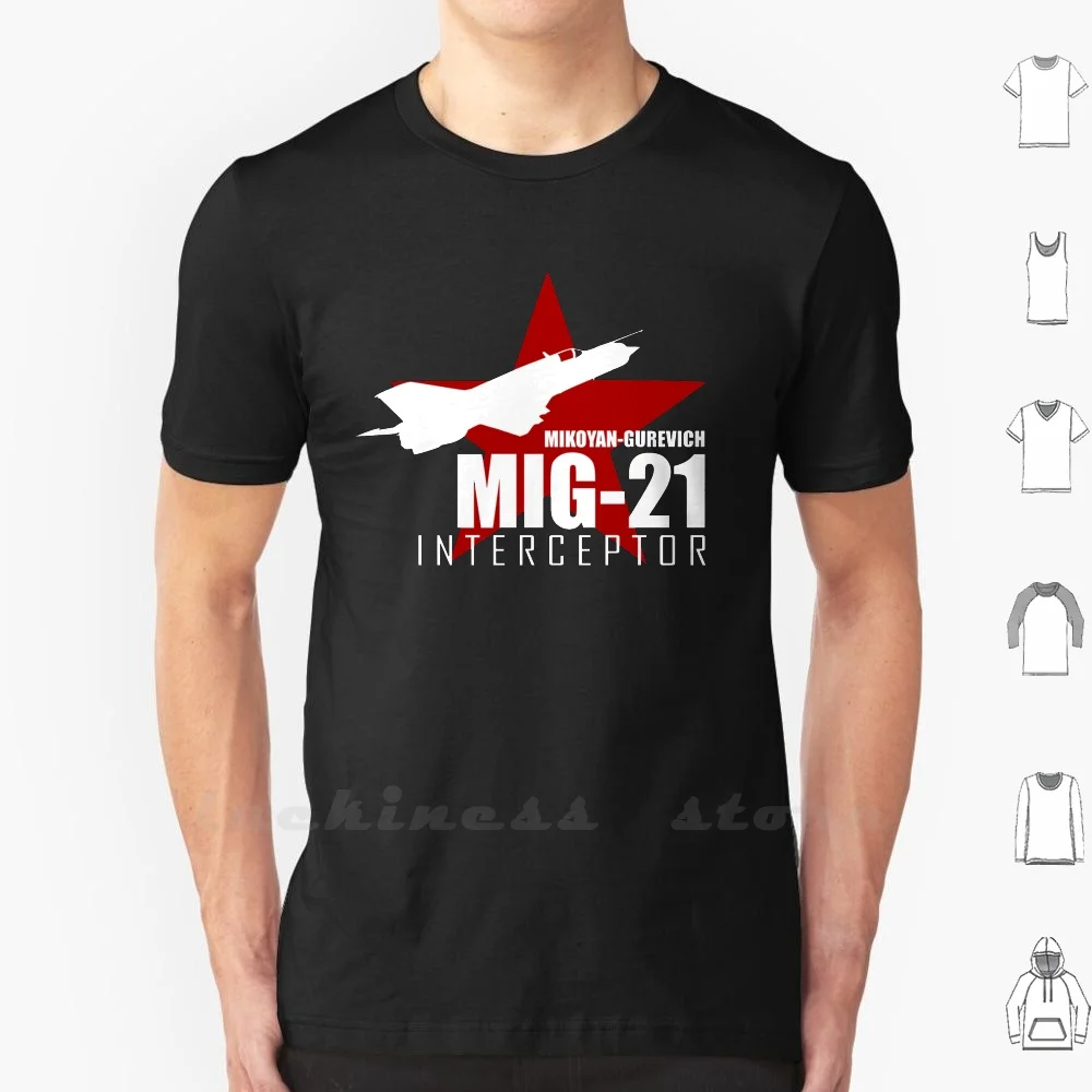 Russo Fighter-Mig-21 T Shirt 100% Cotone Fai Da Te S-6Xl Russo Russia Sovietica Air Force Fighter Fighter Jet Fighter