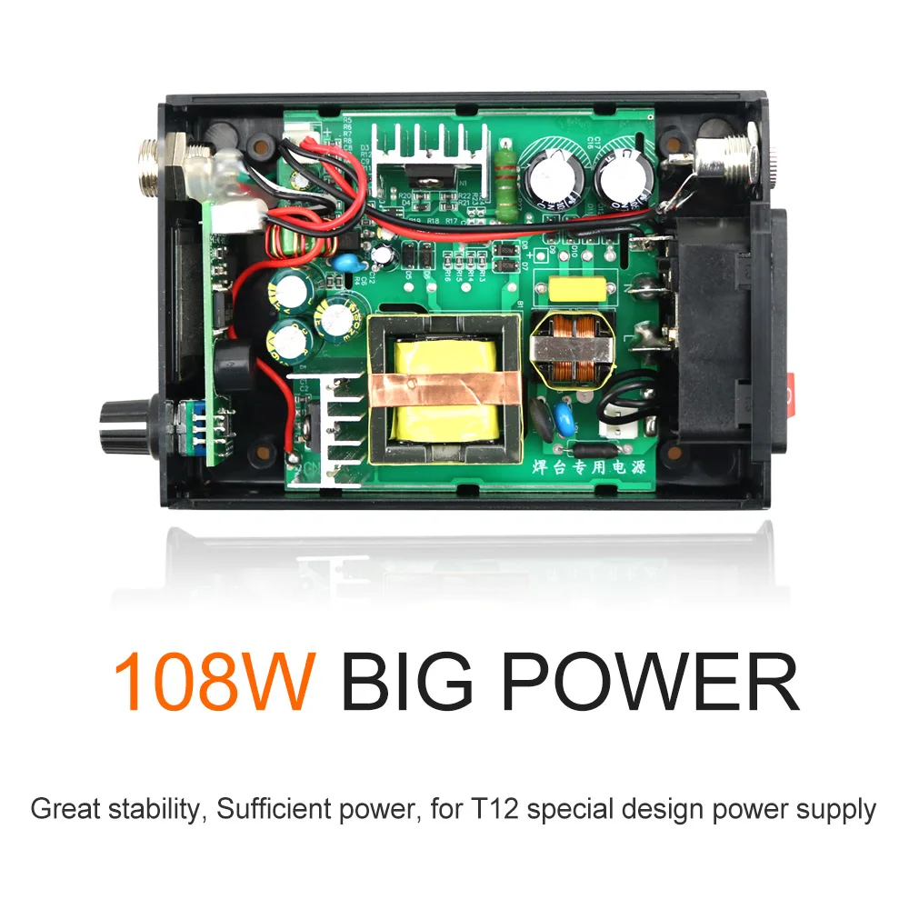 T12-Q19 Soldering Digital Station Electronic Soldering iron OLED 1.3inch Suitable AC/DC power with M8 Metal handle iron tips 6