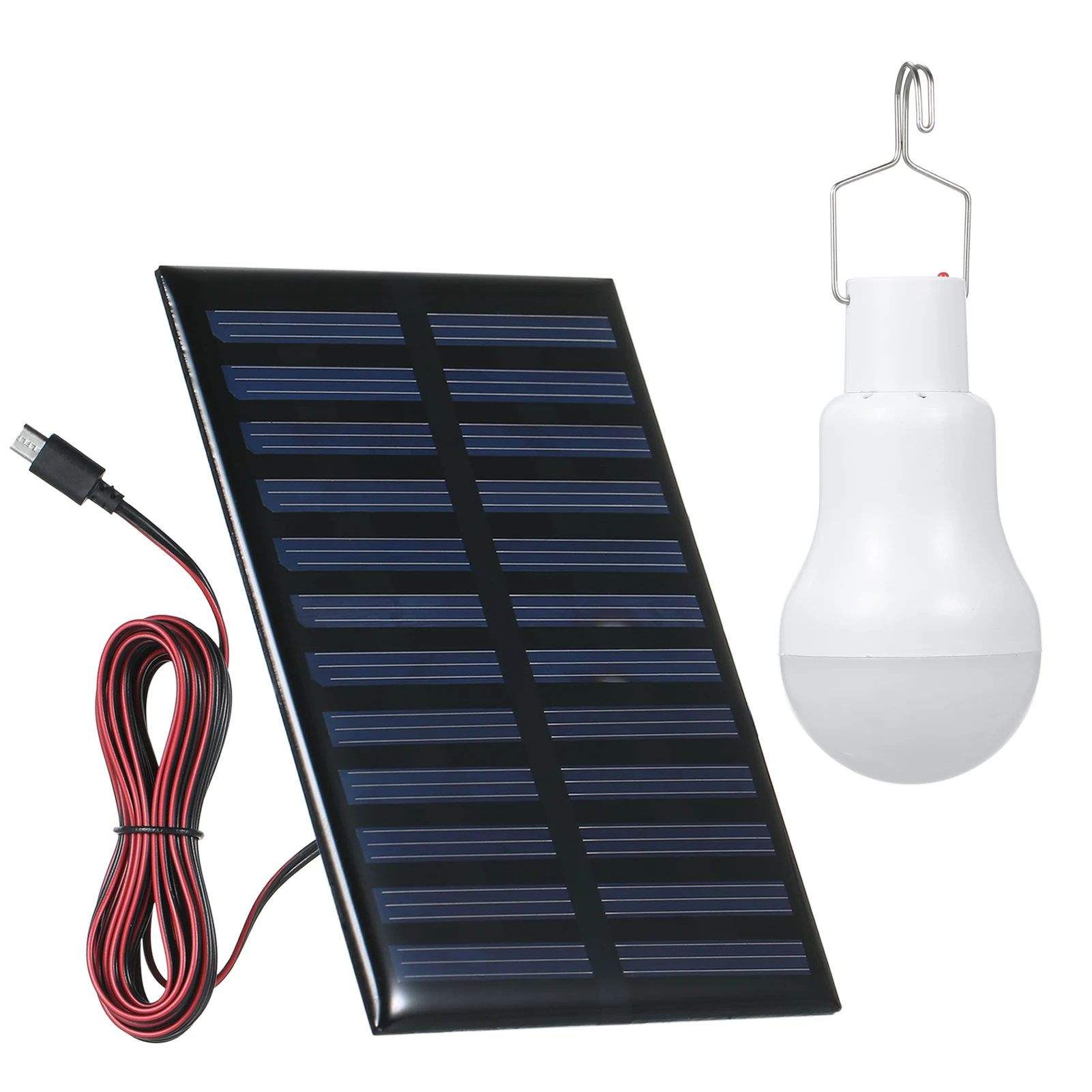 Ampoule Led Solaire Suspendue Avec Panneau Solaire Rechargeable, 12