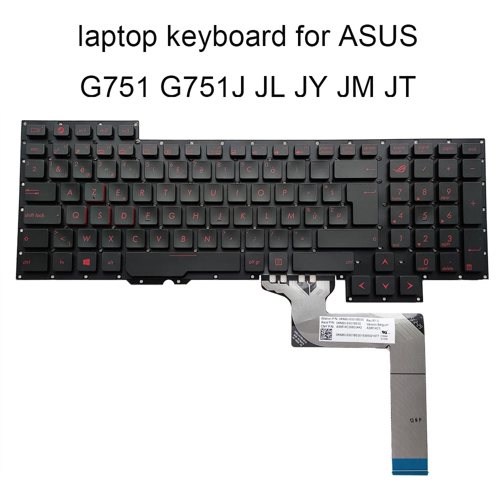 Сменные клавиатуры для ASUS G751 G751JT G751J JL JY JM BE черная клавиатура ноутбука с красными