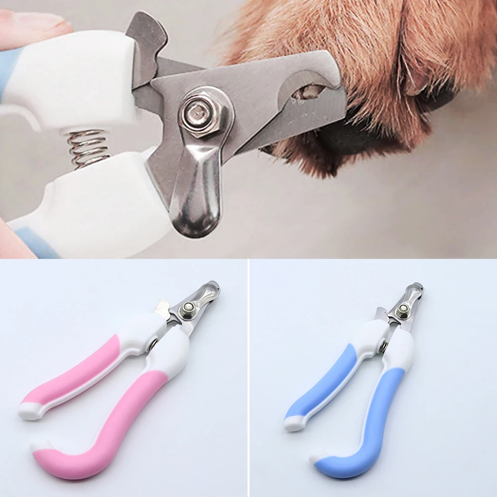 Cortauñas profesional para mascotas, cortauñas de acero inoxidable para perros y gatos, cortaúñas de dos colores para ahorro de trabajo, suministros de limpieza de belleza cómodos