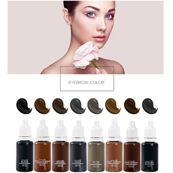 

Senior 8PCS 15ml/bottle Permanent Makeup Color Natural Eyebrow Dye Plant Extra Tattoo Ink Microblading Pigments for Tattoos