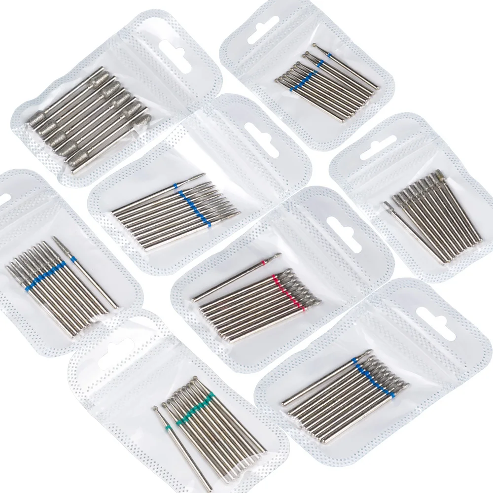 Fresas de diamante para manicura, 10 Uds., pulidora, pulidora y pedicura