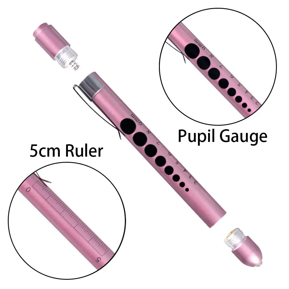 Portable LED Flashlight Reusable Medical First Aid Pen Light Torch Lamp With Pupil Gauge Measurement Doctor Nurse Diagnosis Pen Portable LED Flashlight Reusable Medical First Aid Pen Light Torch Lamp With Pupil Gauge Measurement Doctor Nurse Diagnosis Pen
