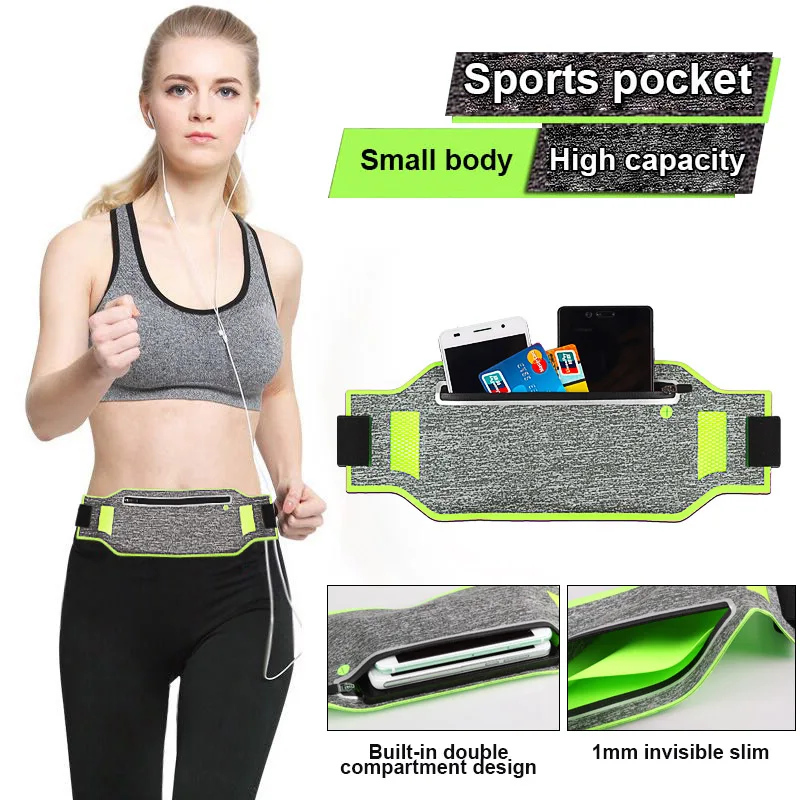 Unisex Waist Pack Pockets Waterproof Fanny Bag Adjustable Belt Phone Pouch for Sports Running Gym AS99 | Мобильные телефоны и