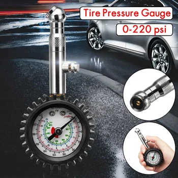 

220PSI Tire Tyre Air Pressure Gauge Dial Meter For Auto Car Vehicle Motorcycle Motorbike Automobile