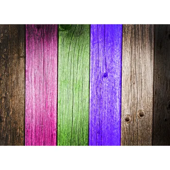 

Vinyl Custom Photography Backdrops Prop Colorful Wooden Planks Theme Photo Studio Background CM20319-60