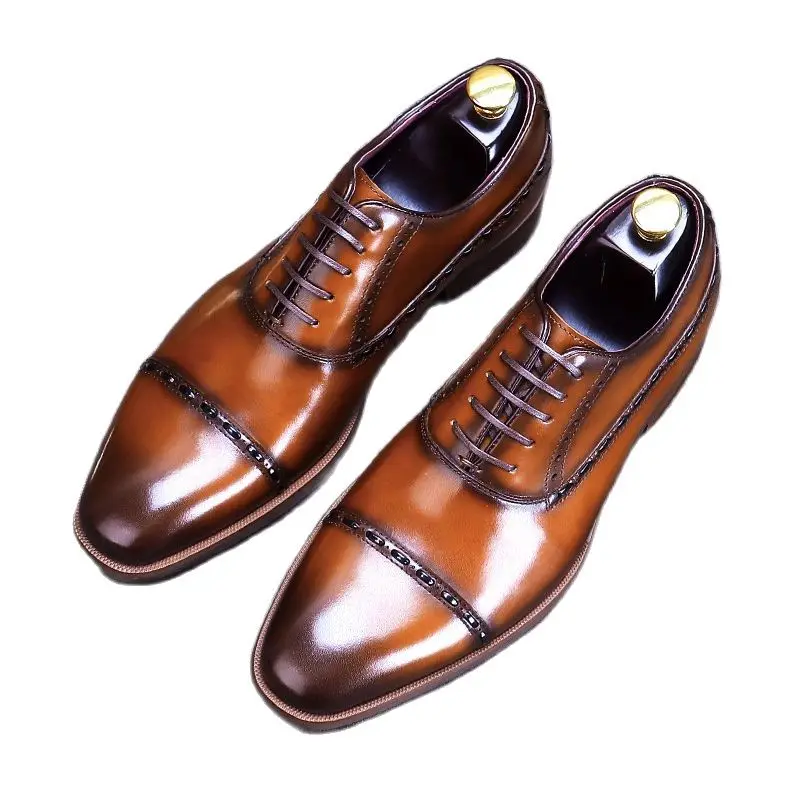

69525 New Fashion British Fashion Men's Cowhide Casual Oxford Business Dress Shoes