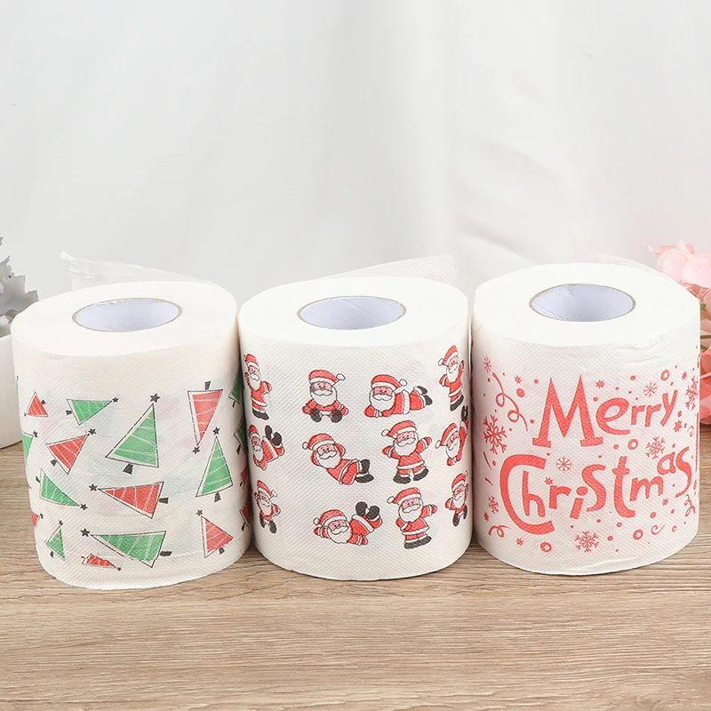 3 стиля бумага домашний декор для кухни Рождество Фестиваль partyгостиная печати принадлежности для ванной ткани мультфильм туалет орнамент рулон
